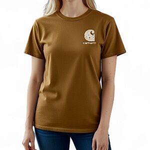 Carhartt Tee shirt NWT loose fit heavy weight Bandana Logo short sleeve brown XS